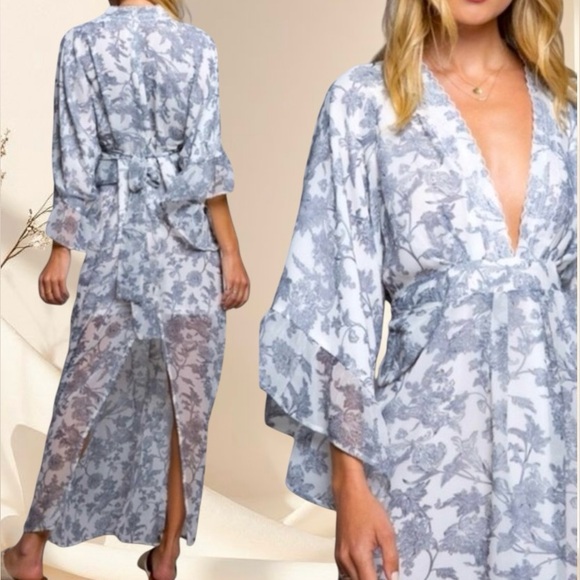 POL Floral Wraparound Lightweight Flowy Breezy Maxi Dress - Picture 7 of 7